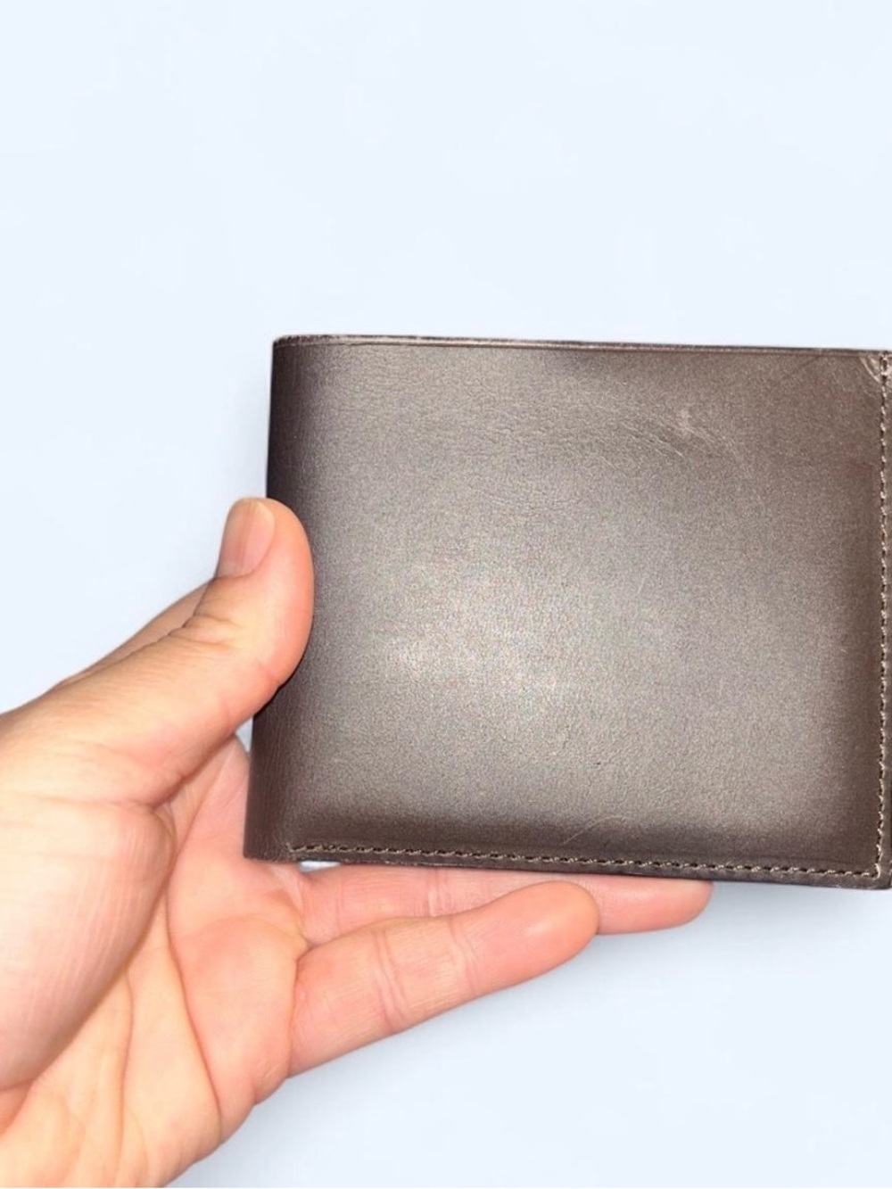 J. Crew Men's Brown Leather Bi-Fold Wallet